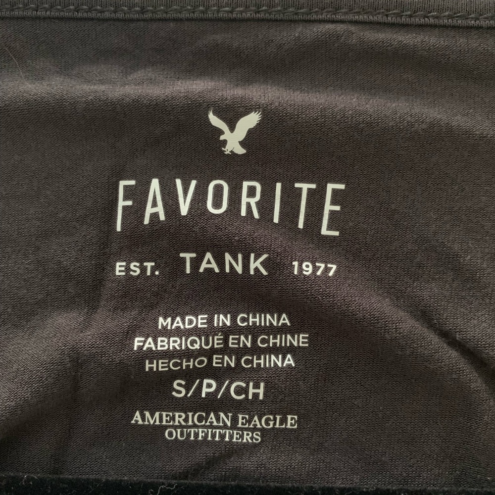 American Eagle Outfitters Charcoal Embroidered Tank Top - Picture 2 of 3